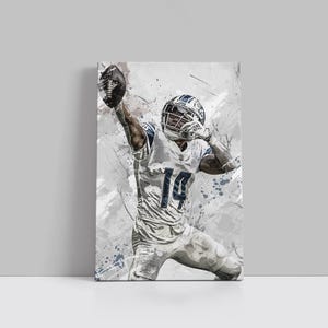 Amon-Ra St. Brown Canvas Detroit Lions Poster Football Wall Art NFL Framed Canvas Print Sports Home Decor K112 Birthday Gift