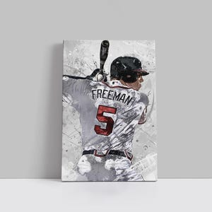 Freddie Freeman Canvas Los Angeles Dodgers Poster Baseball Wall Art MLB Player Framed Canvas Print Sports Home Decor K10 Birthday Gift