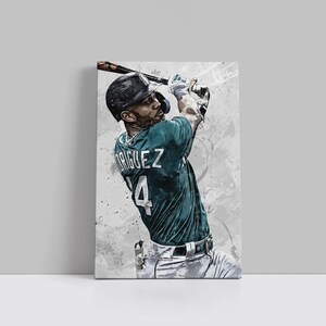 Julio Rodriguez Canvas Seattle Mariners Poster Baseball Wall Art MLB Player Framed Canvas Print Sports Home Decor K17 Birthday Gift