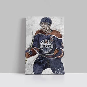 Connor McDavid Canvas Edmonton Oilers Poster Hockey Wall Art NHL Player Framed Canvas Print Sports Home Decor K36 Birthday Gift