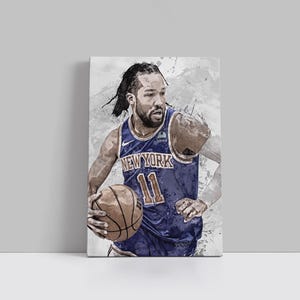 Jalen Brunson Canvas New York Knicks Poster Basketball Wall Art NBA Framed Canvas Print Sports Home Decor K74 Birthday Gift