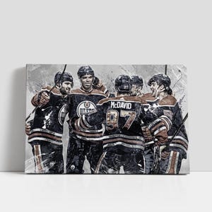 Edmonton Oilers Canvas Connor McDavid Poster Hockey Wall Art NHL Player Framed Canvas Print Sports Home Decor K38 Birthday Gift
