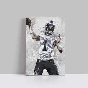 Jalen Hurts Canvas Philadelphia Eagles Poster Football Wall Art NFL Framed Canvas Print Sports Home Decor K139 Birthday Gift