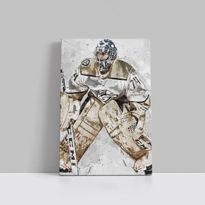 Juuse Saros Canvas Nashville Predators Poster Hockey Wall Art NHL Player Framed Canvas Print Sports Home Decor K44 Birthday Gift
