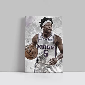 De&#39;Aaron Fox Canvas Sacramento Kings Poster Basketball Wall Art NBA Player Framed Canvas Print Sports Home Decor K59 Birthday Gift