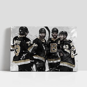 Boston Bruins Canvas Patrice Bergeron Poster Hockey Wall Art NHL Player Framed Canvas Print Sports Home Decor K29 Birthday Gift