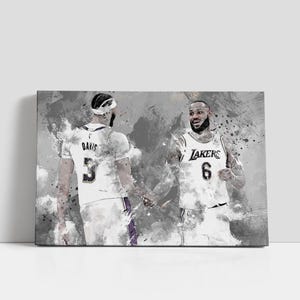 Lebron James Canvas Los Angeles Lakers Poster Basketball Wall Art NBA Framed Canvas Print Sports Home Decor K91 Birthday Gift