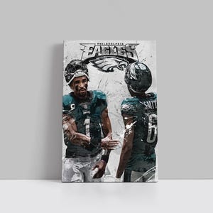 Jalen Hurts Canvas Philadelphia Eagles Poster Football Wall Art NFL Framed Canvas Print Sports Home Decor K134 Birthday Gift