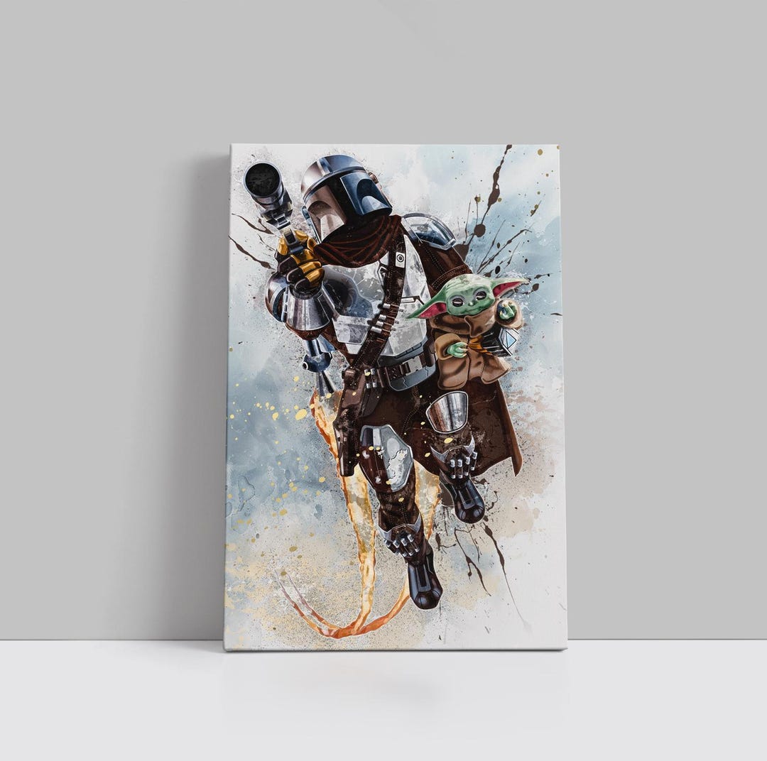 The Mandalorian Grogu Canvas Star Wars Poster Darth Vader Wall Art Last ...