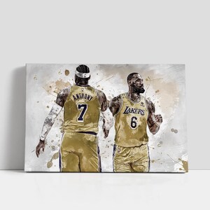 Lebron James Canvas Los Angeles Lakers Poster Basketball Wall Art NBA Framed Canvas Print Sports Home Decor K93 Birthday Gift