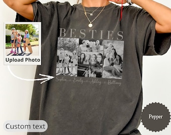 Custom Besties Photo Shirt, Personalized Best Friend Shirt, Vintage 90s Bootleg Tee, BFF Birthday Gift, Friendship Matching Shirt