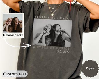 Custom Besties Photo Shirt, Personalized Best Friend Shirt, Vintage 90s Bootleg Tee, BFF Birthday Gift, Friendship Matching Shirt