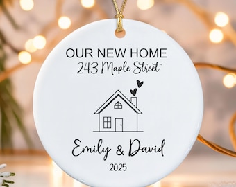 Our First House Christmas Ornament First House Address Keepsake Personalized Gift From Realtor First Time Homebuyer Gift Ceramic First House