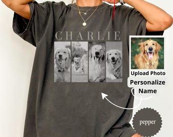 Custom Golden Retriever Shirt, Personalized Pet Photo Golden Retriever Lover Gift, Dog Mom Gift, Comfort Colors Shirt for Pet Lovers
