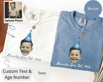 Custom 70th Birthday Shirt, Custom Face Birthday Shirts, Matching Family Birthday Shirts, Funny Grandpa Birthday Tee