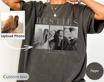 Custom Besties Photo Shirt, Personalized Best Friend Shirt, Vintage 90s Bootleg Tee, BFF Birthday Gift, Friendship Matching Shirt