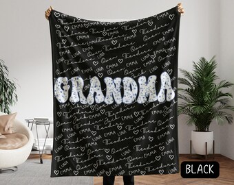 Grandma Blanket, Personalized Custom Blanket, Christmas Gift for Grandma , Grandma Gift, Grandma Name Blanket,  Gift for Mom
