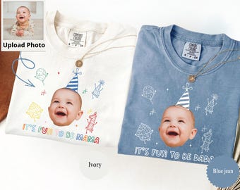 Custom Face First Birthday Family Shirts, Custom Photo Birthday Shirts,  Fun To Be One Matching Tees