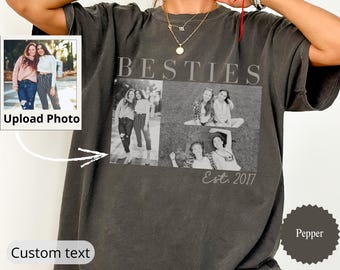 Custom Besties Photo Shirt, Personalized Best Friend Shirt, Vintage 90s Bootleg Tee, BFF Birthday Gift, Friendship Matching Shirt
