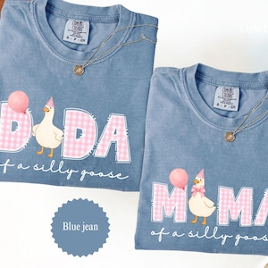 Silly Goose 1st Birthday Matching Family Shirts, Mama Goose Shirt, Dada Goose Tee, One Silly Goose Party Outfit, Gift for Mom and Dad image 2