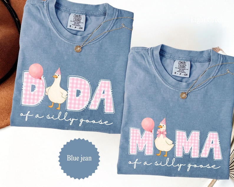 Silly Goose 1st Birthday Matching Family Shirts, Mama Goose Shirt, Dada Goose Tee, One Silly Goose Party Outfit, Gift for Mom and Dad image 2
