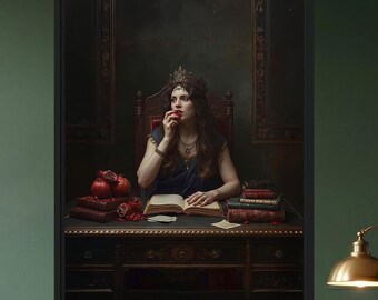 Persephone Scholar | Dark Academia Goddess Wall Art