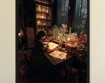 Victorian Botanical Study | Gothic Botanical Wall Art for Moody Decor