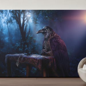Raven Oracle Seer | Dark Fantasy Tarot Reader, Gothic Divination Portrait