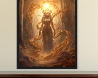 Forest Crown Goddess – Celestial Woodland Deity