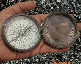 Brújula de bolsillo de latón antiguo / Regalo vintage para explorador náutico