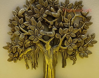 Handcrafted Brass Tree of Life Sculpture - 10 inches Kalpavriksha