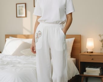 Women’s Summer Cotton Hemp Pants | Thin Lightweight Casual Trousers