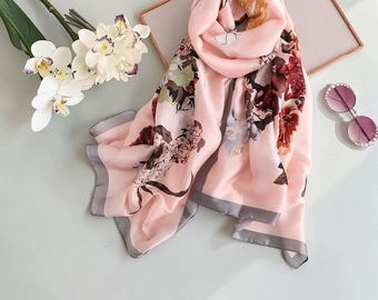Elegant Women Scarf – Lightweight Imitation Silk Shawl, Fashionable Neck Wrap