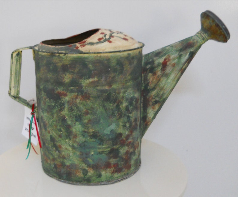 Circa 1940 Hand Painted Watering Can Etsy