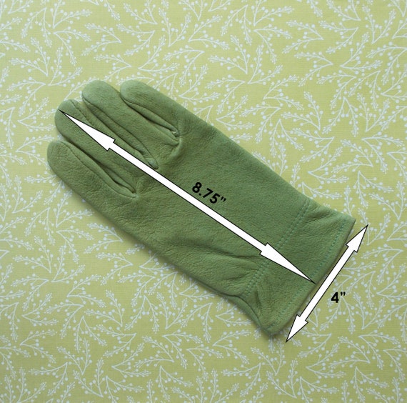 Vintage Chartreuse Leather Driving Gloves — Size … - image 2