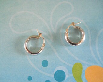 Polished Sterling Silver Hoops