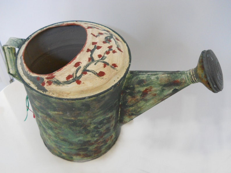 Circa 1940 Hand Painted Watering Can Etsy