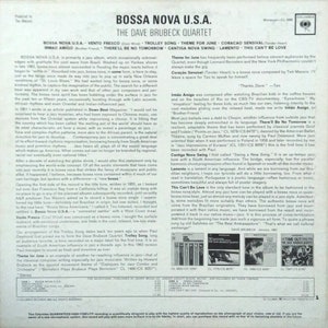 The Dave Brubeck Quartet BOSSA NOVA USA Vinyl Album Columbia Records 1963 image 5