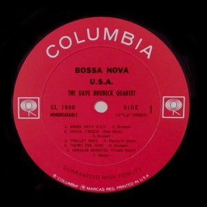 The Dave Brubeck Quartet BOSSA NOVA USA Vinyl Album Columbia Records 1963 image 3