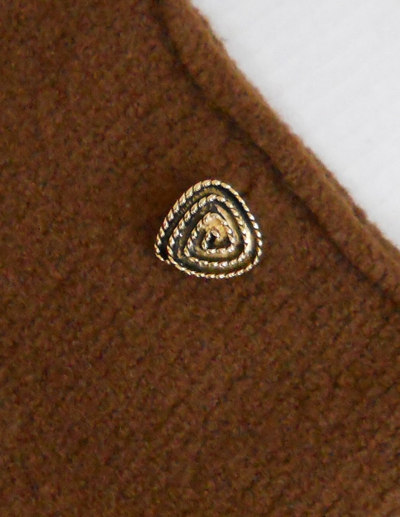 Brown / Black Hand Knit & Felted Shoulder Bag With Button Closure Yarn Origin: Peru image 3
