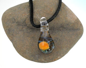 One-Of-A-Kind Mushroom Blown Glass Pendant - Item GP29