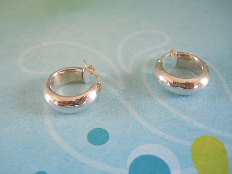 Polished Sterling Silver Hoops - Etsy