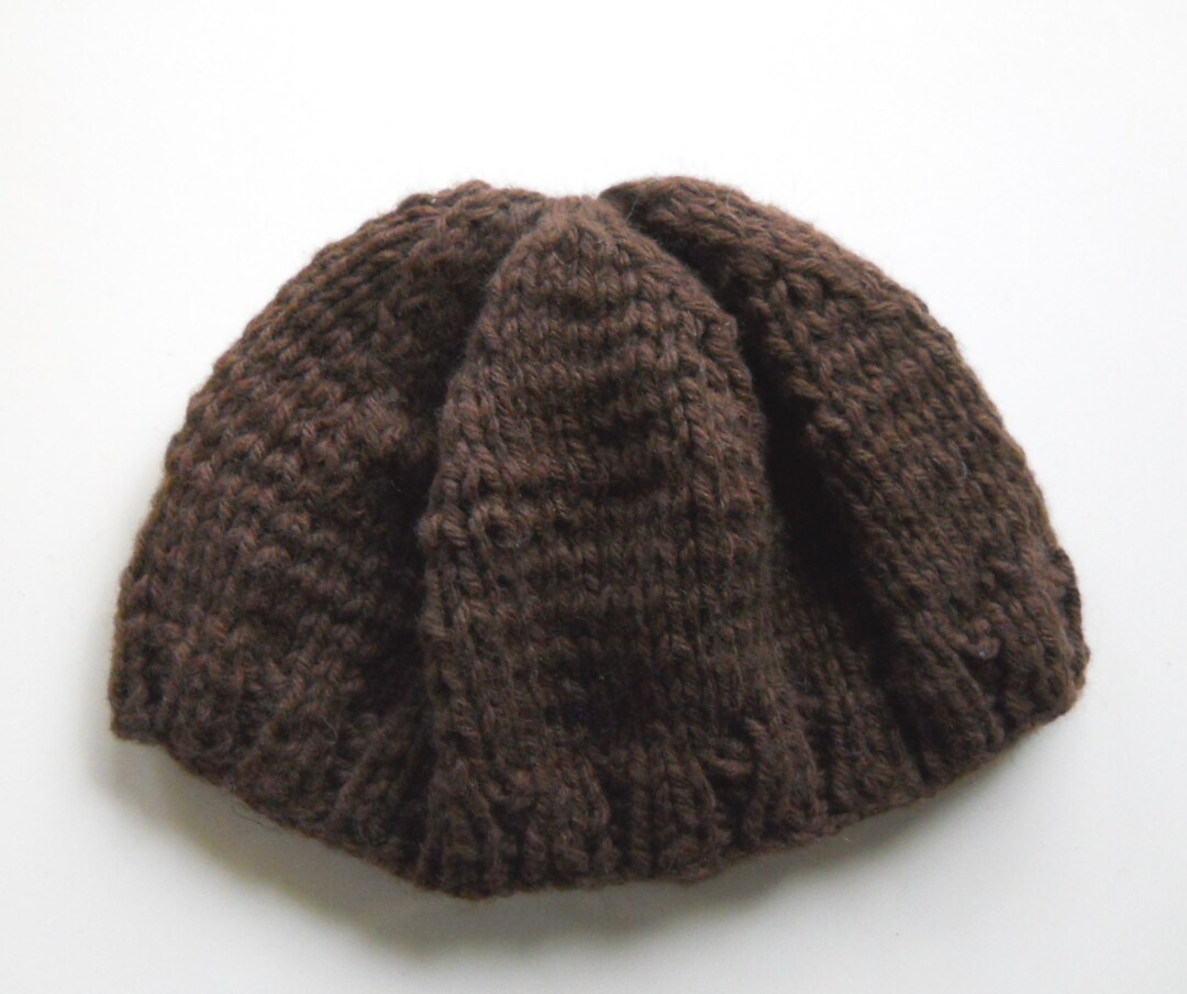 Hand Knit Beanie / Skull Cap Chocolate Brown Yarn Origin Canada Etsy