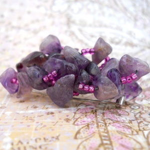 Polished Amethyst Brooch image 2