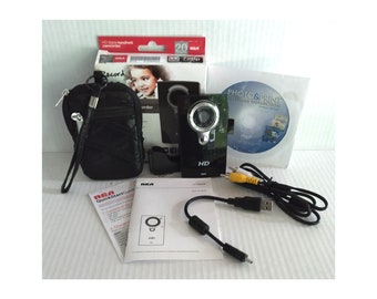 RCA Small Wonder HD Camcorder, Cables, Software, Manual & Box