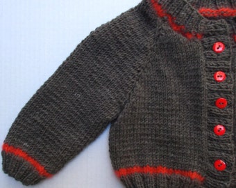 Preschooler Coffee Brown Heather DOWNTON ABBEY® Limited Edition Yarn Collection — With Tangerine French Mohair Detail