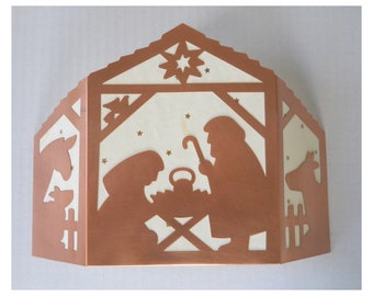 Vintage Candle Lit Nativity Scene