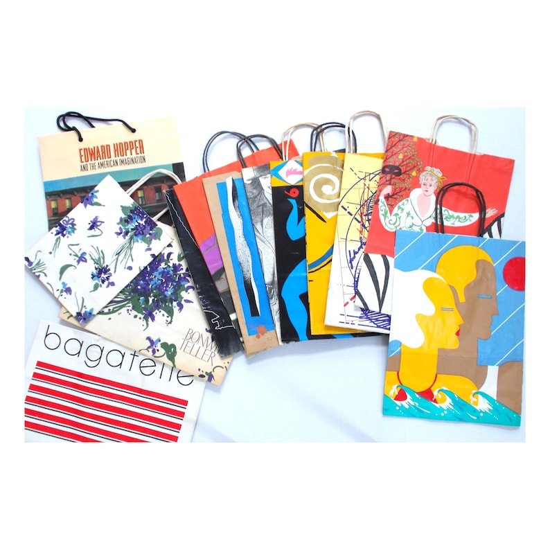 VINTAGE SHOPPING BAGS 2 Bonwit Teller 9 Bloomingdales 1 Edward Hopper