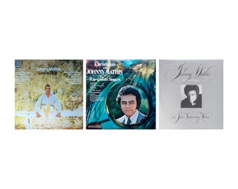Johnny Mathis • 3 Vinyl LP's • Love Is Blue, Christmas, Silver Anniversary Album