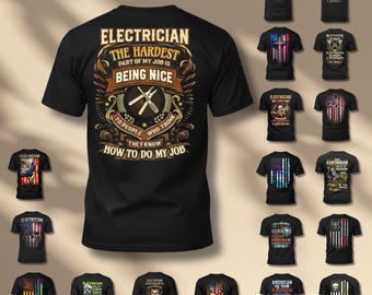 面白い電気技師の名言Tシャツ、一番難しいのは親切であること、職人へのギフトTシャツ
